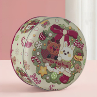 Boîte en fer blanc personnalisée pour chocolats, boîte ronde en métal pour rangement, conteneur en fer blanc pour cadeaux, bonbons, biscuits