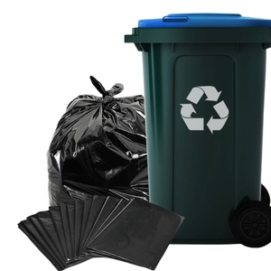 Sacs Poubelles Noirs en PEHD Épais et Robustes, Taille Moyenne et Grande, Personnalisables, Vente en Gros, Emballage Cadeau - Product Image 3