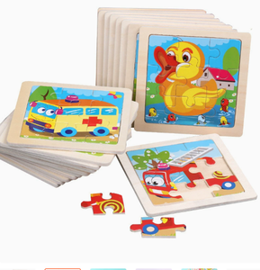 Beaucoup de modèles de puzzles en bois anciens, jouets éducatifs pour les garçons et les filles d'âge préscolaire, moins de 50 pièces, âges de 0 à 24 mois - Product Image 3