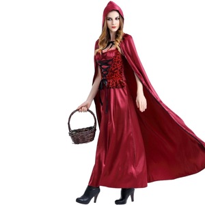 Disfraz de Caperucita Roja para Mujer Adulta, Conjunto de Vestido de Cosplay con Capa, Traje de Juego de Rol de Cuento de Hadas para Halloween - Product Image 3