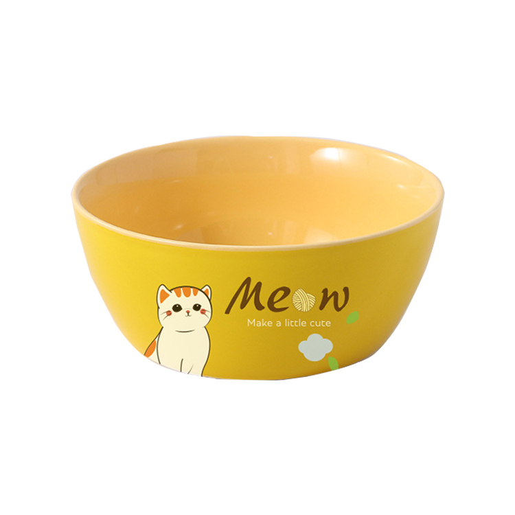 Popular new cartoon children's ceramic rice bowl cute creative tableware student dormitory home single dessert bowl