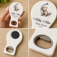 Décapsuleur magnétique ours imprimé UV pour cadeaux promotionnels simples et élégants, idéal pour baby shower et fête de premier anniversaire