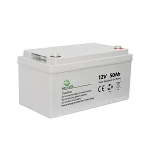 Weelink Tuổi thọ dài hơn có thể sạc lại gel pin 12V 50AH cho năng lượng mặt trời hệ thống điện Gel Battery Pack