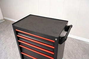 Armoire à outils métallique roulante en gros avec 5 tiroirs et poignée à pousser pour <span class=keywords><strong>garage</strong></span>, atelier et rangement de mécanicien - Product Image 6