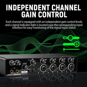 อินเทอร์เฟซเสียง USB 4 เข้า 4 ออก พร้อมไดรเวอร์ ASIO การ์ดเสียง USB 3.0 สำหรับการบันทึกเสียงในสตูดิโอ สตรีมมิ่ง พอดแคสต์ และการผลิตเพลง - Product Image 5