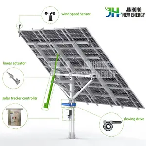 جهاز تعقب بالطاقة الشمسية ثنائي المحور بقوة 5 كيلو وات عالي الجودة من JinHong وجهاز تعقب بالطاقة الشمسية مزود بنظام تحديد المواقع GPS