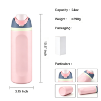 Bouteille d'eau isotherme en acier inoxydable FreeSip Sway avec bec verseur bidirectionnel, paille intégrée et poignée, idéale pour les voyages et le sport