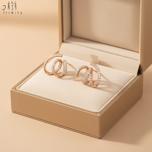 Nueva Colección de Joyería Fina con Forma Curva, Aretes de Diamantes Naturales Reales en Oro Blanco Sólido de 18K, Regalo de Cumpleaños para Mujer - Product Image 2