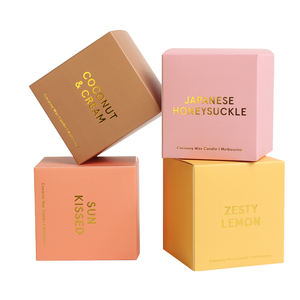 Caja de Embalaje de Papel Reciclable con Logotipo Personalizado para Velas, con Relieve, Exhibición Colorida, Caja para Velas Aromáticas de 16 oz - Product Image 5