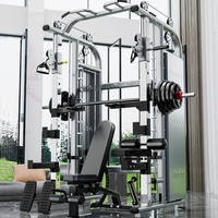 Máquina Smith Multifuncional Completa con Soporte para Sentadillas, Entrenamiento de Brazos, Pecho y Piernas, Equipo de Fitness Comercial de Hierro