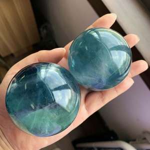 Wholesale Hand Carved <b>Crystal</b> Ball rainbow Fluorite Sphere Healing Quartz <b>Crafts</b> for Decoration - Product Image 1