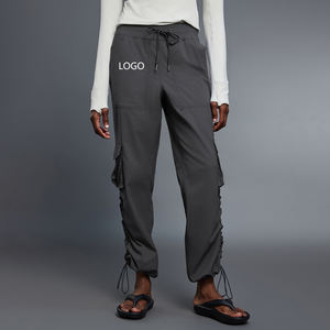 <span class=keywords><strong>Salopette</strong></span> décontractée chaude en velours pour femmes automne/hiver pantalon de fitness à cordon avec couverture des pieds coupe ample - Product Image 4