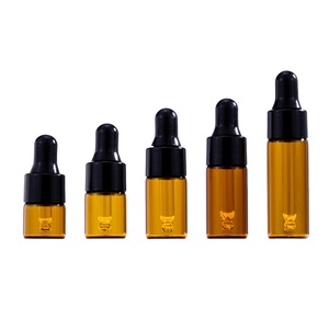 Flacon compte-gouttes en verre ambré de 1 ml, 2 ml, 3 ml, 4 ml pour huiles essentielles, sérums et échantillons cosmétiques - Product Image 1