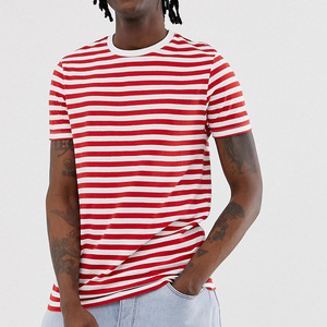 Chất Lượng Cao 100% Cotton Thường Xuyên Phù Hợp Crew Cổ Ngắn Tay Áo Sọc T Áo Sơ Mi Cho Nam Giới - Product Image 4