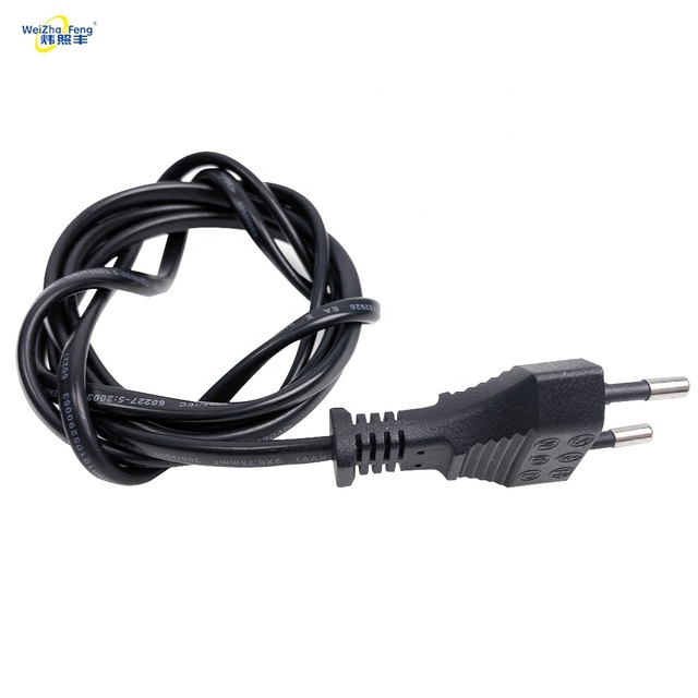 European 2 Pin CEE to IEC Power Cord with C15 End 2 AC Outlets H03VV-F/H05VV-F VDE 250V 2.5A IP44 Cable