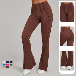 Pantaloni <span class=keywords><strong>da</strong></span> Yoga a Vita Alta in Pile per Donna, Controllo Pancia, Gamba Larga, Pantaloni Sportivi a Zampa, <span class=keywords><strong>Leggings</strong></span> per Allenamento, Corsa e <span class=keywords><strong>Palestra</strong></span> - Product Image 4