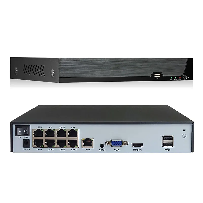 H.265 Nvr 8ch 5mp 4k 48v Poe Nvr नेटवर्क वीडियो रिकॉर्डर के लिए आईपी कैमरा सुरक्षा प्रणाली