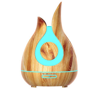Diffuseur d'arômes à effet bois 400 ml avec lumière LED et minuterie pour la maison et le bureau - Product Image 1