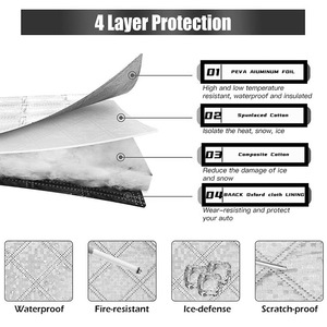 Pare-soleil magnétique universel pour fenêtre arrière de <span class=keywords><strong>voiture</strong></span>, tissu Oxford en feuille d'aluminium, anti-gel, anti-gel, pare-neige - Product Image 5