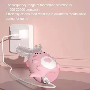 Brosse à dents électrique sonique en forme de U, LED, poils doux, rechargeable par USB, 360°, portable, automatique, pour enfants - Product Image 4