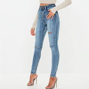 Jeans Blu Sexy a Basso Prezzo, Produzione Personalizzata all'Ingrosso, Nuovo Design, Nuovi Arrivi, Eleganti Jeans a Sigaretta OEM Cina con Tasche per Donne - Product Image 3