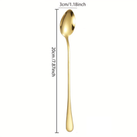 Cuillère à long manche en acier inoxydable moderne, cuillère à thé glacé, cuillère à café, cuillère à cocktail pour bars et restaurants
