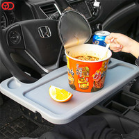 Table de volant multifonctionnelle en cuir véritable antidérapante pour voiture, support pour ordinateur portable, porte-boissons et station d'écriture – Meilleure vente