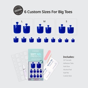 BTArtbox - Uñas Postizas de Gel Suave de Color Azul Sólido, Cuadradas, de Alta Calidad, con Pegamento, Venta al por Mayor - Product Image 5