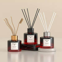 Bouteille en verre de parfum vide de luxe diffuseur de parfum bouteille d'eau ensemble bouteilles de diffuseur ambre 100ml avec bouchons et boîte roseau