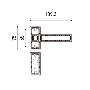 Maniglia per Porta Sottile di Lusso <span class=keywords><strong>Italiana</strong></span> in Lega di Zinco, Leva Minimalista per Porte in Legno e Alluminio con Set Serratura di Design di Alta Gamma - Product Image 4