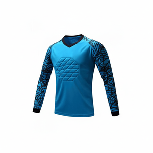 Wholesale High Quality Printed Men's Soccer Goalkeeper Jersey Anti-Bacterial 100% Polyester New Design Long Sleeve Adult - Product Image 2