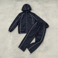 Ensemble survêtement homme Yts personnalisé, coupe oversize, style streetwear, veste et pantalon de jogging, coupe-vent en nylon