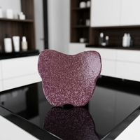 Miroir compact papillon scintillant, miroir de voyage portable double face en acier inoxydable avec un design de forme unique