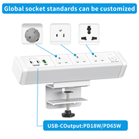 Stop Kontak Meja Multifungsi dengan 3 Stop Kontak AC, 2 USB-C, 1 USB-A, Pengisian Cepat 65W, Kustomisasi, Stasiun Pengisian Daya Pintar