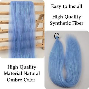 Extensions <span class=keywords><strong>de</strong></span> <span class=keywords><strong>queue</strong></span> <span class=keywords><strong>de</strong></span> <span class=keywords><strong>cheval</strong></span> en paillettes bleu bébé pour femmes et filles, accessoires pour cheveux, <span class=keywords><strong>queue</strong></span> <span class=keywords><strong>de</strong></span> <span class=keywords><strong>cheval</strong></span> synthétique tressée avec élastique - Product Image 3