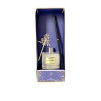 Nouveaux ensembles diffuseurs de parfum en verre personnalisés de 200 ml avec bâtonnets en rotin, en gros, avec boîtes de luxe et emballages pour Noël