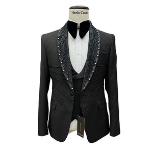 <span class=keywords><strong>Traje</strong></span> de Etiqueta para <span class=keywords><strong>Hombre</strong></span>, Estilo Americano, 3 Piezas, Nuevo, Transfronterizo, 100% Lana Peinada, Pantalones Casuales con Cierre de Cremallera - Product Image 5
