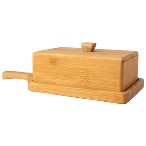 Mantequillera de Bambú con Tapa, Caja de Madera Ecológica para Guardar Mantequilla y Queso - Product Image 3