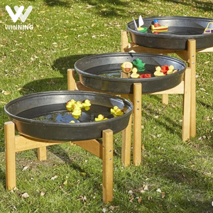 Station sensorielle Montessori à 3 niveaux en cascade, plateaux <span class=keywords><strong>d</strong></span>'activités <span class=keywords><strong>d</strong></span>'apprentissage précoce avec sable et eau pour équipement de maternelle et de garderie - Product Image 1