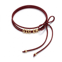 Nouveauté pour le commerce extérieur : Collier décoratif multi-couches avec breloque cœur en chaîne de bambou tressée, lettres bulles DIY (26 lettres)