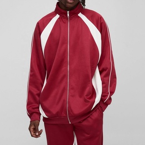 Completo Tuta Sportiva da <span class=keywords><strong>Uomo</strong></span> in Tricot Ricamato con Zip, Giacca a Maniche Lunghe e Pantaloni, Set <span class=keywords><strong>Casual</strong></span> da Corsa 2 Pezzi - Product Image 3