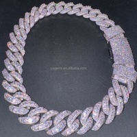 Cadena Cubana Personalizada Yu Ying, Cadena Gruesa de Hip Hop de 30 mm con Incrustaciones de Moissanita, Cadena Elevada con Diamantes VVS S925