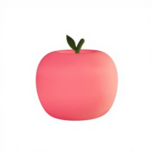 Lampe <span class=keywords><strong>de</strong></span> nuit en silicone motif dessin animé pomme et ananas, 8 couleurs changeantes, lampe palmier, cadeau pour enfants, LED ciel étoilé, <span class=keywords><strong>batterie</strong></span> intégrée - Product Image 1