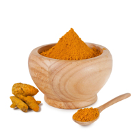 Polvo de cúrcuma orgánica pura de calidad premium, adecuado para procesamiento de alimentos, suplementos dietéticos, productos herbales y cosméticos.