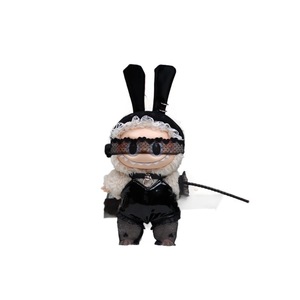 Conjunto de Seis Piezas de Disfraz de Conejita Labubu para Muñecas de 1ª y 3ª Generación, Ajuste Universal, Traje de Encaje Negro - Product Image 5