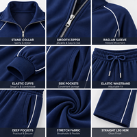 Ensemble streetwear personnalisé pour femme : veste zippée et pantalon évasé, durable, écologique, avec passepoil contrastant, survêtement 2 pièces décontracté
