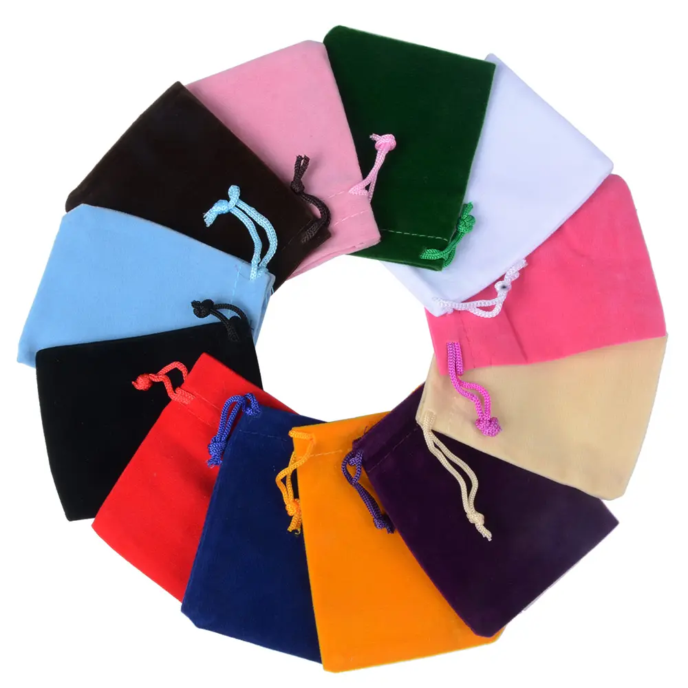 Huiran Wholesale Custom Drawstring Pouch Bag Velvet Bag for Jewelry Drawstring Pouch Bag Packing