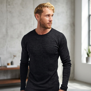 Mens Mesh Sweatproof Crew Neck Sweat Resistant Tees Antisweat Underwear Stretch Polyester/Cotton Thermal <b>Long</b> <b>Sleeve</b> Workout - Product Image 1