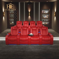 Sièges de cinéma maison en cuir moderne de luxe, fauteuil de cinéma confortable, fauteuil inclinable électrique avec massage, canapé pliable, salon