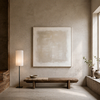 Grande toile abstraite en acrylique faite à la main, art mural minimaliste, impression mate neutre pour le salon, la chambre à coucher, la décoration d'hôtel